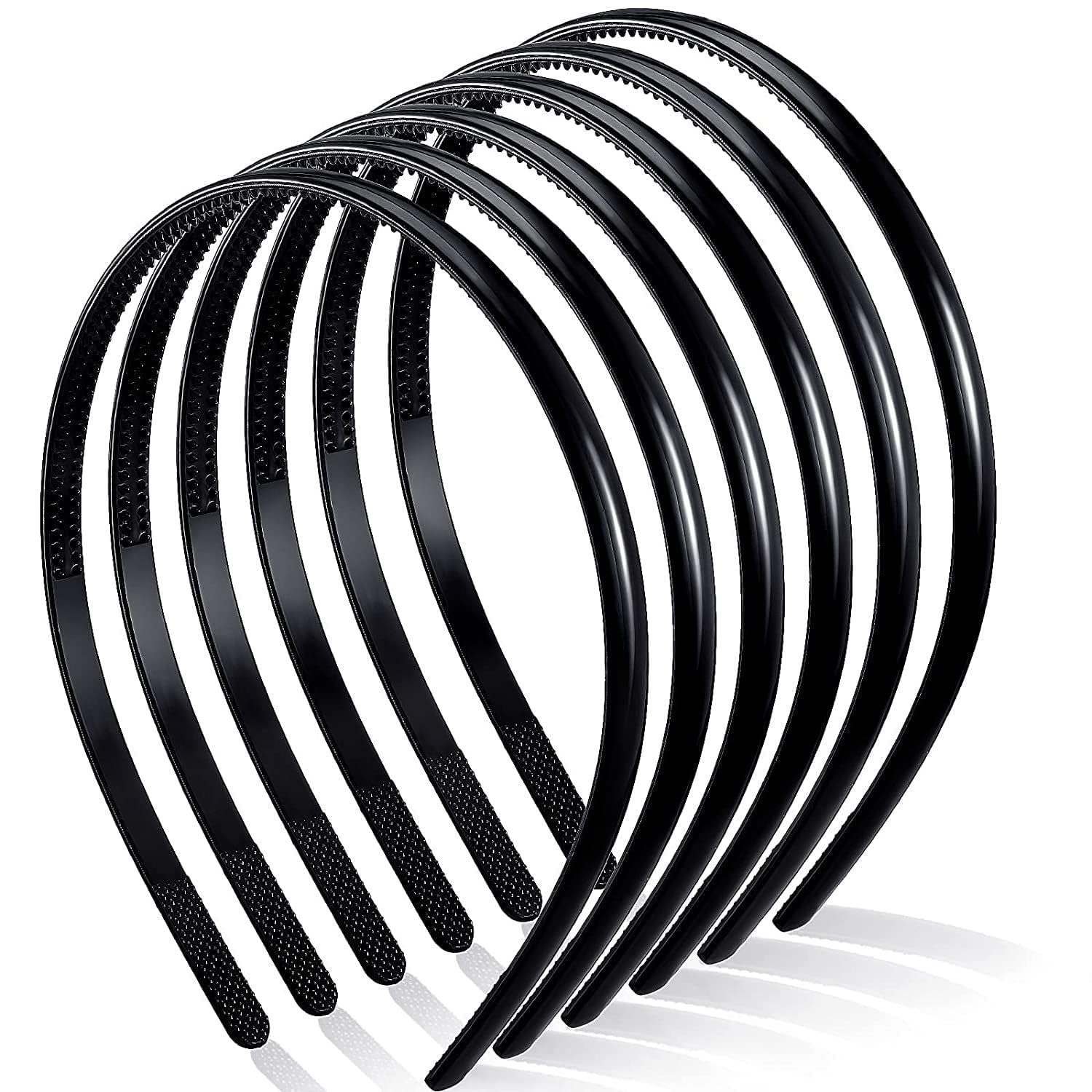Black Plain Blank DIY Craft Thin Plastic Headbands with Small Teeth Hair Bands Hoops Accessoies for Women Men Girls Teens Kids-image-26