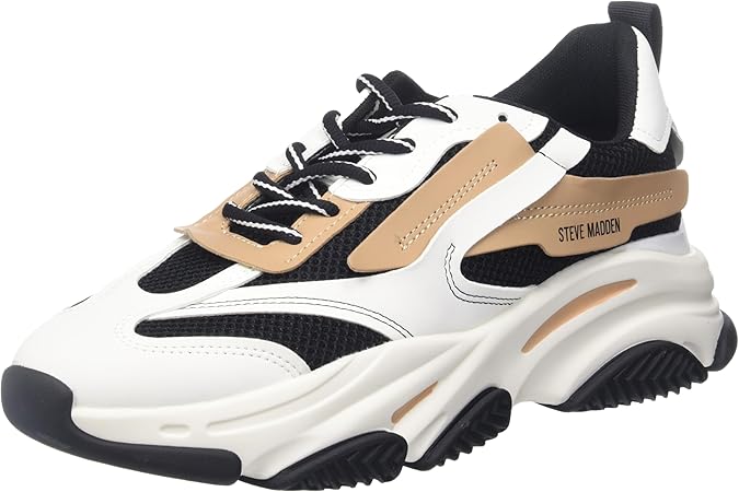 steve madden black & brown possession trainers