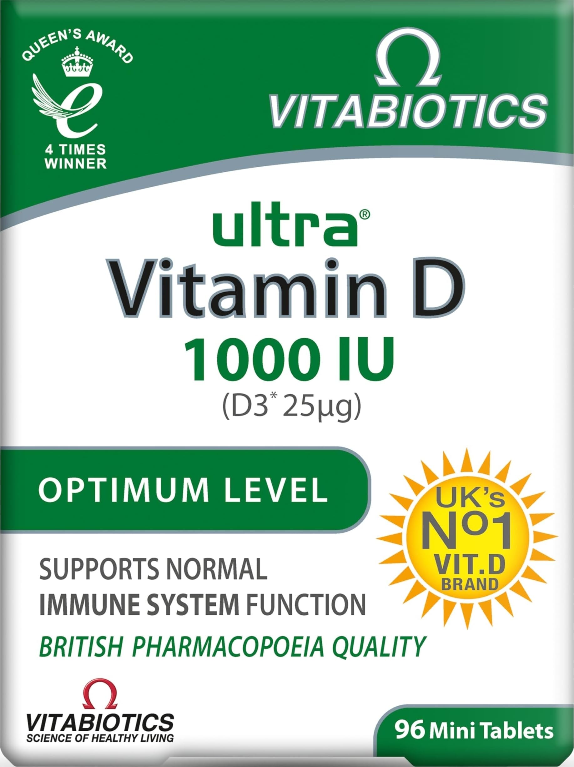Vitabiotics Vitamin D 1000Iu Mini Immune Support Tablets - 96 Tablets