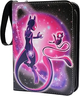 WYRFIN Trading Card Binder for Pokemon, 400 Cards Zipper Binder Card Holder Collectors with 50 Removable Sleeves, Carrying Binder Album, Book Folder Storage Organizer for Boys Girls