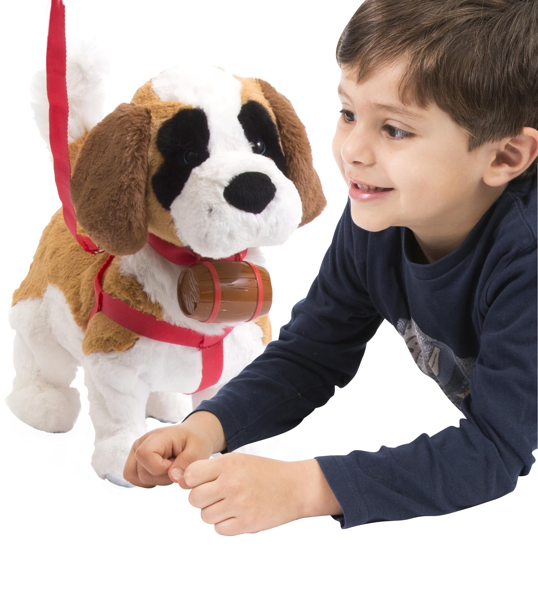 Billy, Mon Chien Billy, Peluche interactive à promener, il marche, s'assoie, aboie, Jouet pour enfants dès 3 ans, GIOCHI PREZIOSI, AMB00