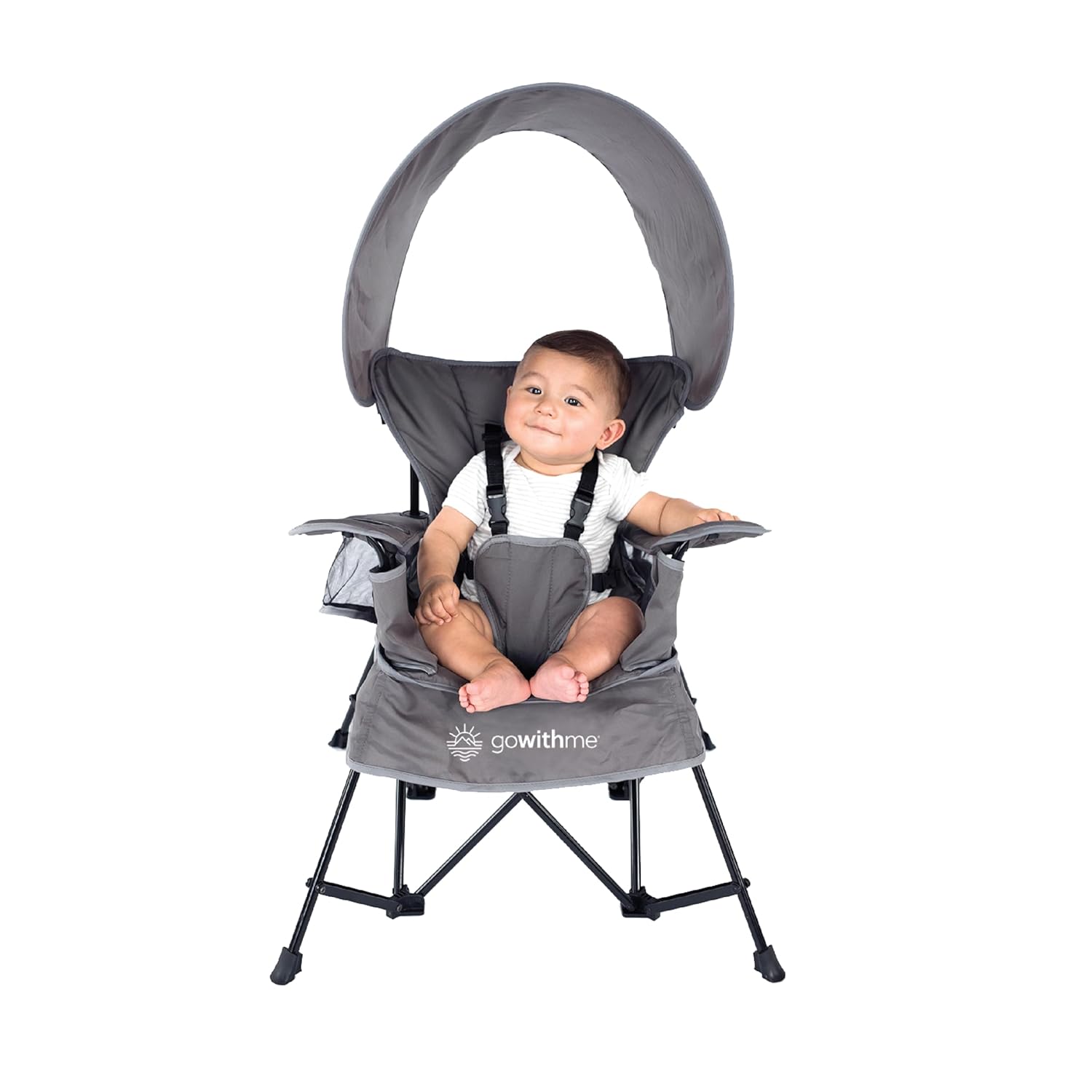Baby Delight Go with Me Jubilee Deluxe Portable Chair | Indoor and Outdoor | Sun Canopy | Grey