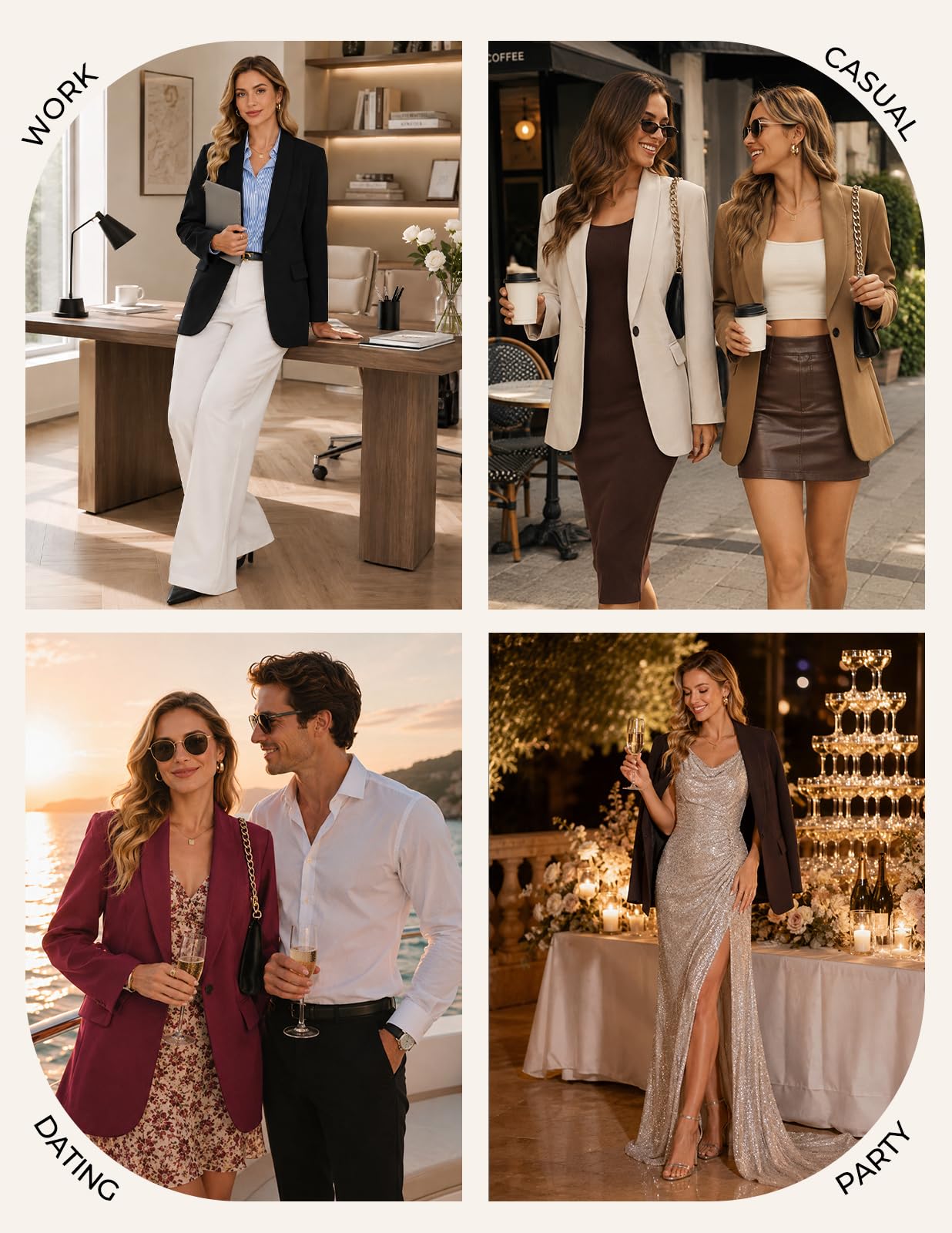 GRACE KARIN Blazer Femme Élégant
