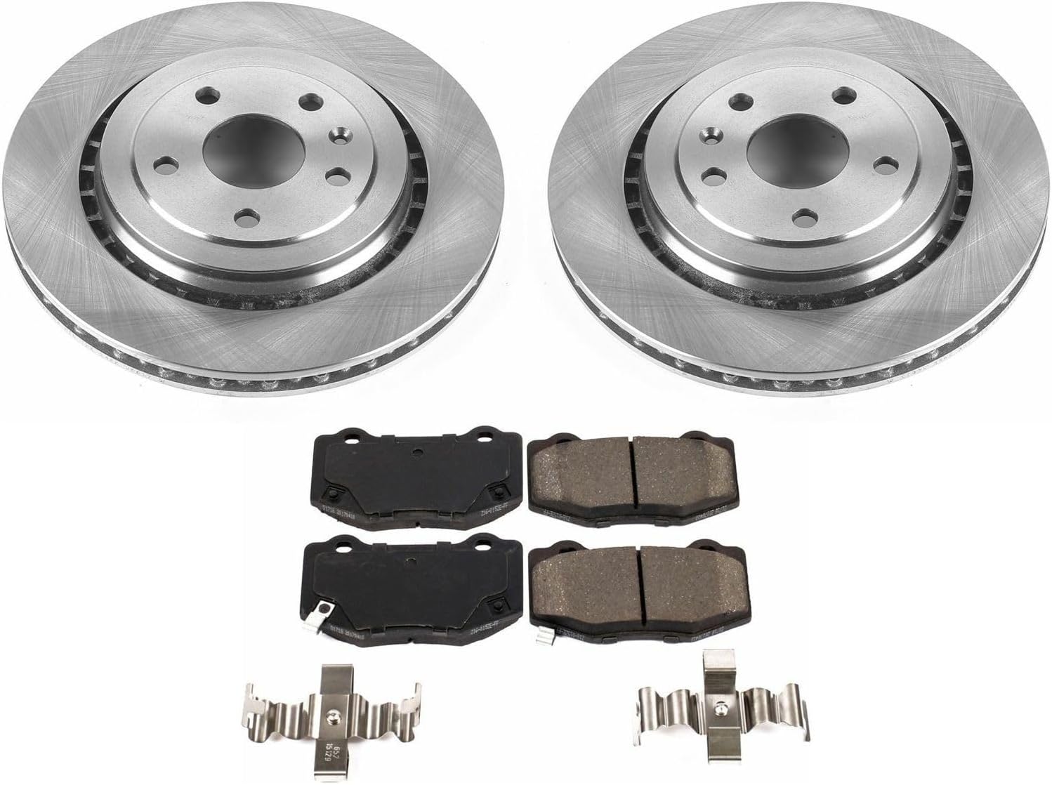 PowerStop Rear Brake Kit For Cadillac ATS 2016-18 | Chevrolet Camaro 2016-23 - Disc Rotors & Ceramic Brake Pads Replacement, KOE7045