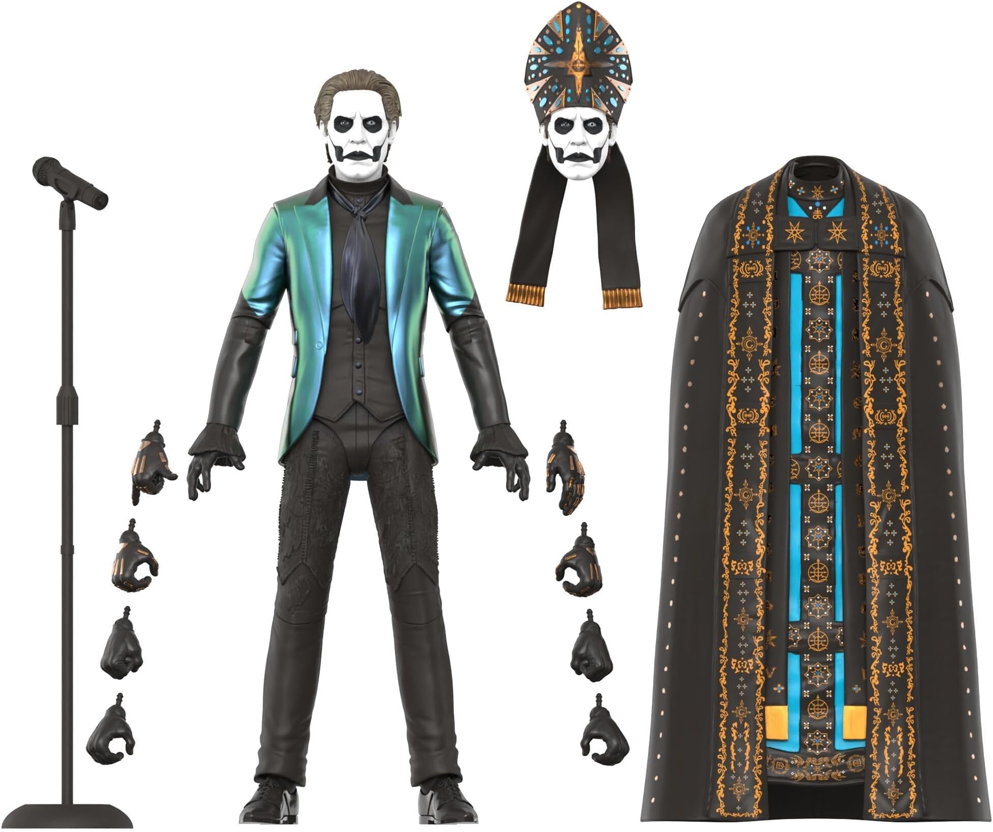 ULTIMATES! Ghost Papa Emeritus IV - 7" Ghost Action Figure with Accessories Heavy Metal Collectibles and Retro Toys