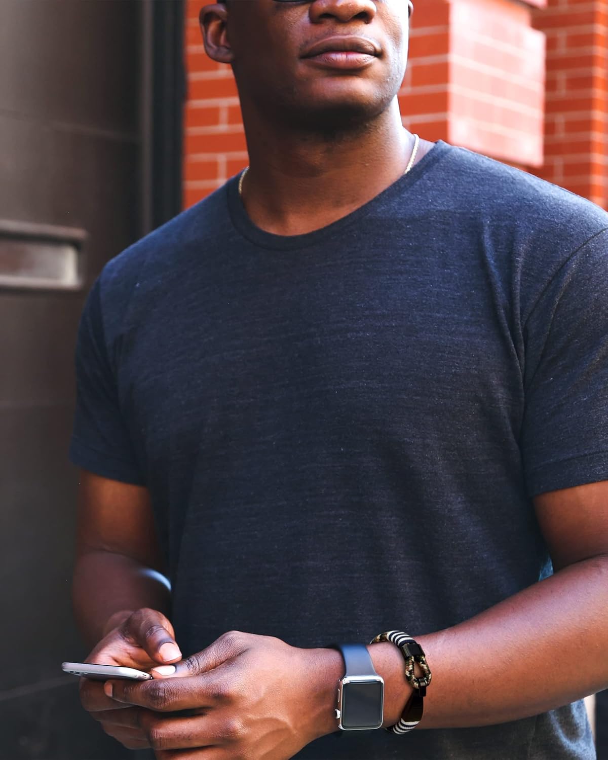 Men's Nautical Anchor Cuff Bracelet, Handmade Black & Blue Stainless Steel Rope Wristband with Lobster Claw Clasp - Image 8