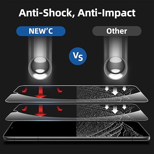Miniatura 8 de NEW'C Paquete de 3 protectores de pantalla de vidrio templado diseñados para Samsung Galaxy S23 PlusS23+, compatible con fundas, ultra resistente