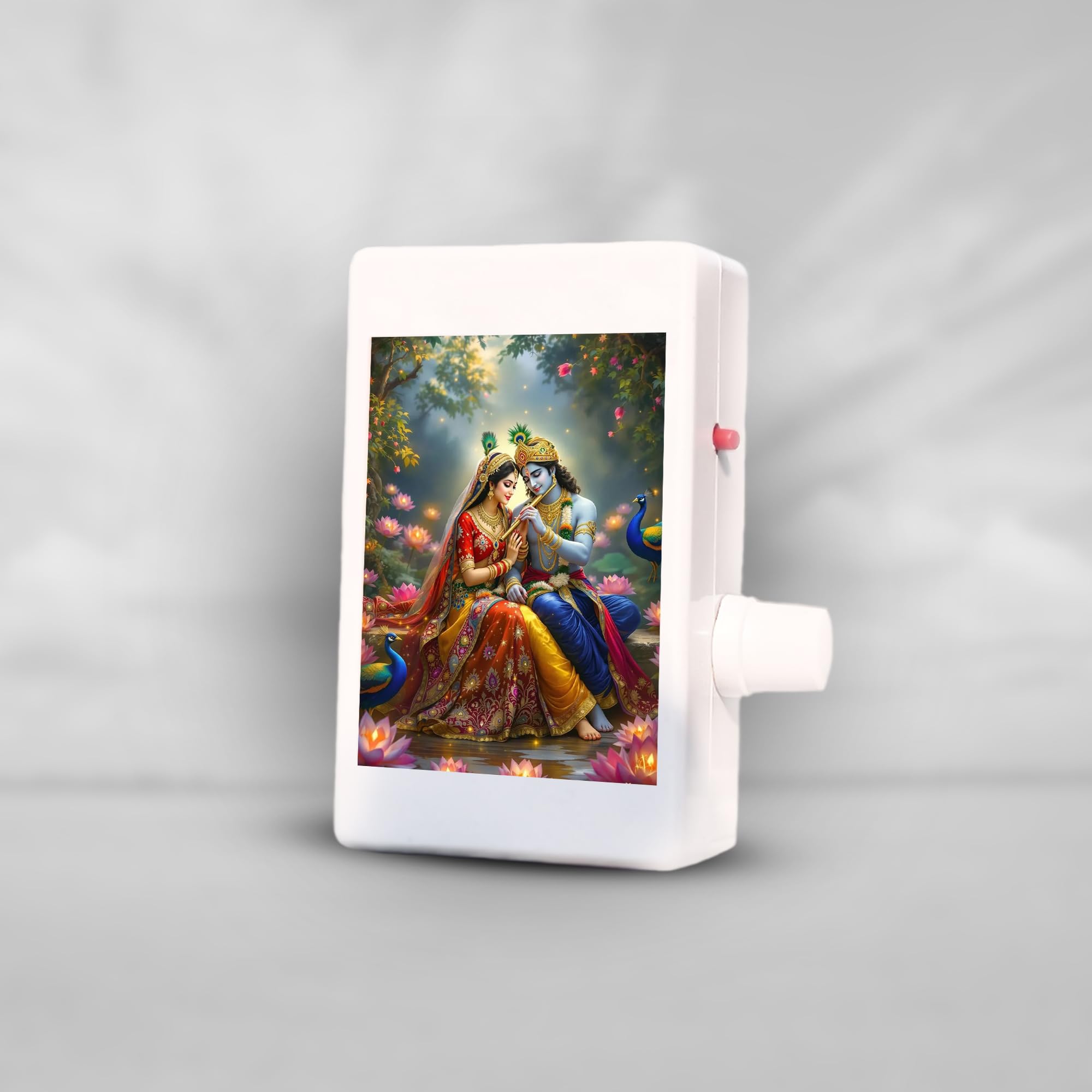 【つば九郎様】10周年記念 Music Box Library リング Radhe Krishna 9-in-1 LED Mantra Chanting Box with Adjustable