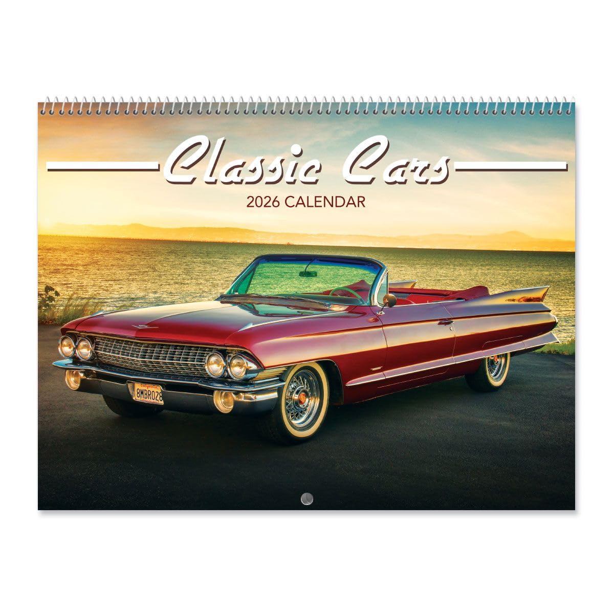 Current 2026 Classic Cars Spiral-Bound Wall Calendar (Bookstore Quality)