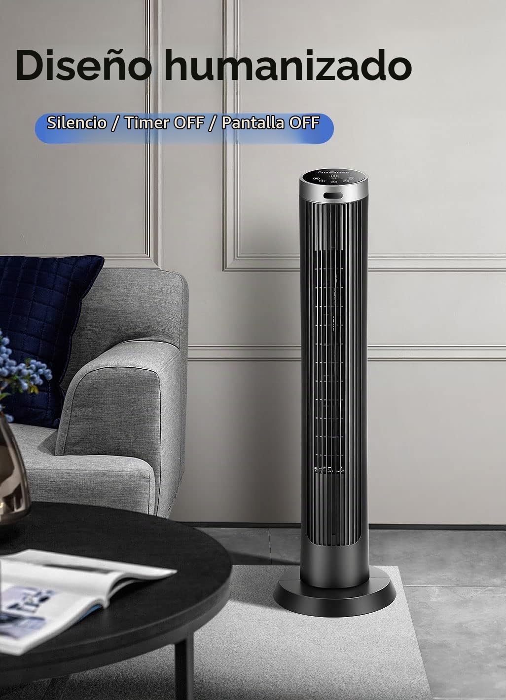 OmniBreeze Ventilador digital de torre eléctrico, con control remoto, visualización LED, ventiladores de piso sin aspas de pie y silenciosos 36/40 pulgadas, uso en interiores (40inch), DC2219/2220