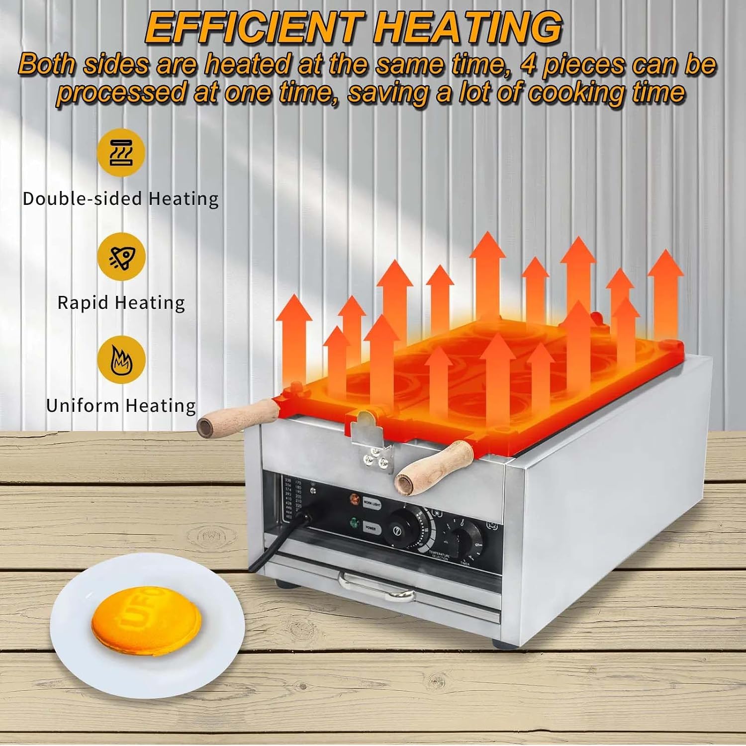 Electric Coin Waffle Making Machine, Non-Stick Coating 4PCS Bread Maker Baker Commercial for Restaurant Bakery Snack