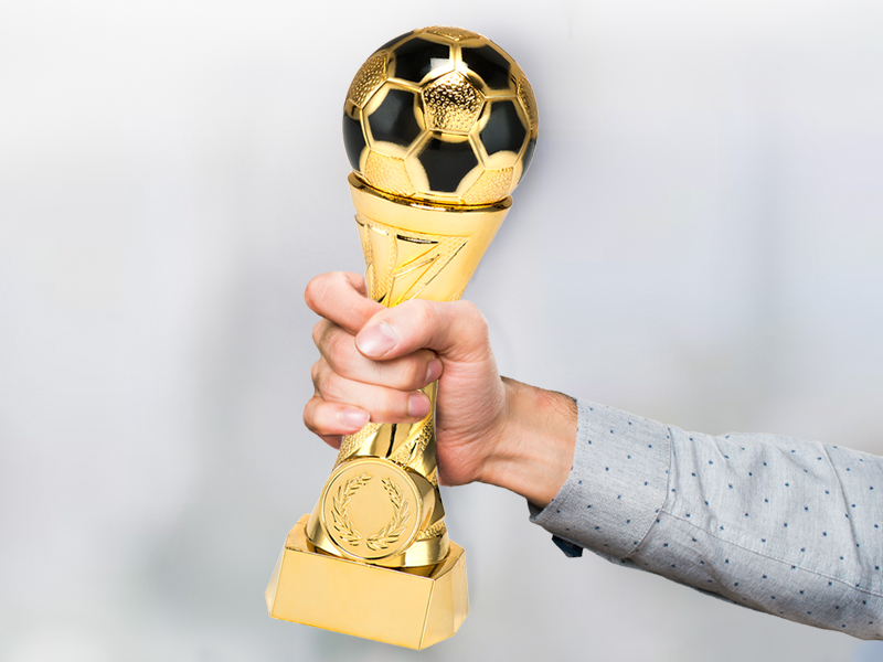 Trophée Football Larius – Coupe 165 Mm 265 G, Socle Pierre, Personnalisable, Pour Tournois écoles Clubs, Couleur Or