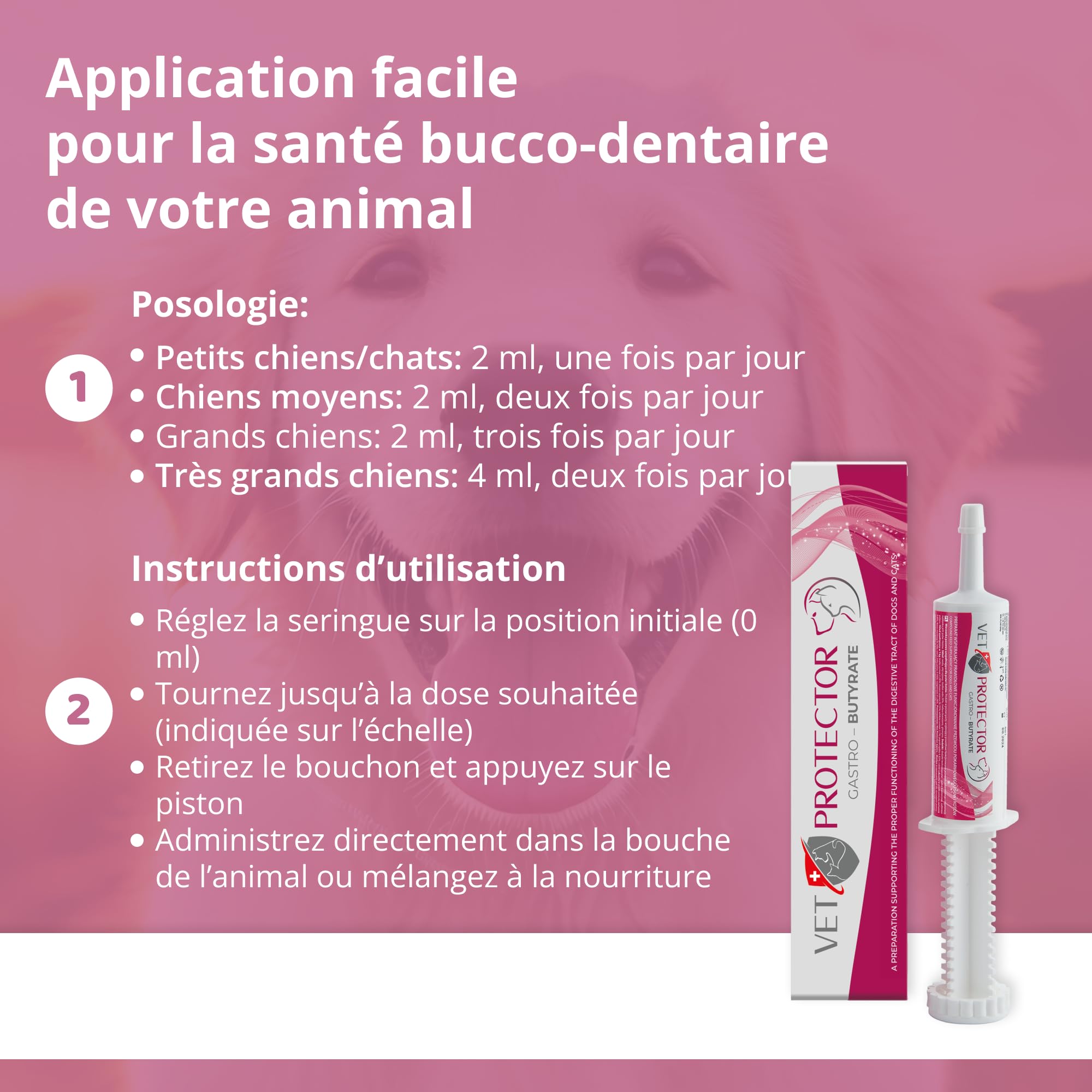 Pâte Anti-Diarrhée Professionnelle au Butyrate de Sodium – Soutient en Cas de Diarrhée – Probiotiques pour Chiens – Apaise l’Estomac – Favorise Le Système Digestif – 60 ML