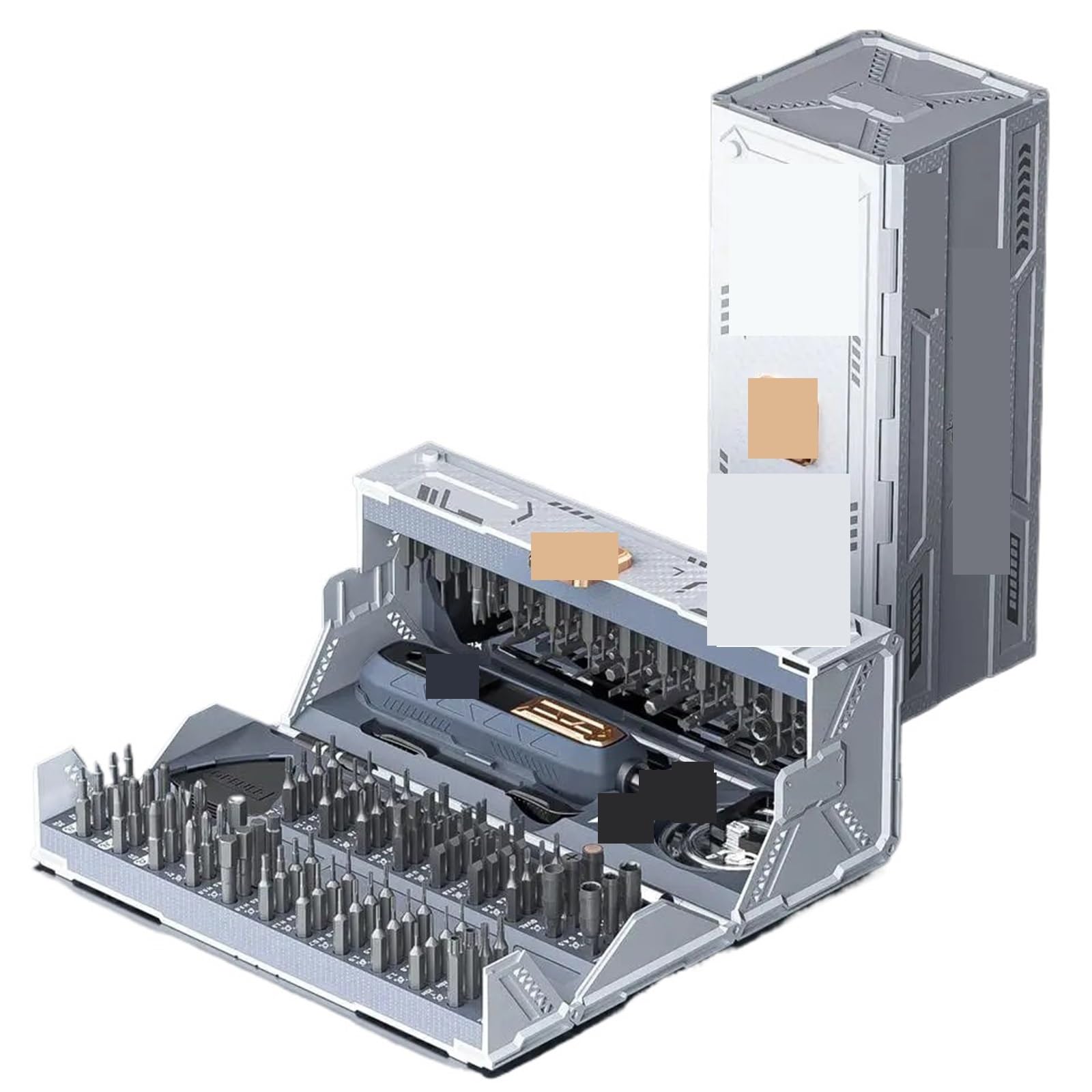 Kit di cacciaviti magnetici per riparazioni elettroniche, scatola organizer di precisione per laptop, telefoni e console di gioco, design pratico ed efficiente