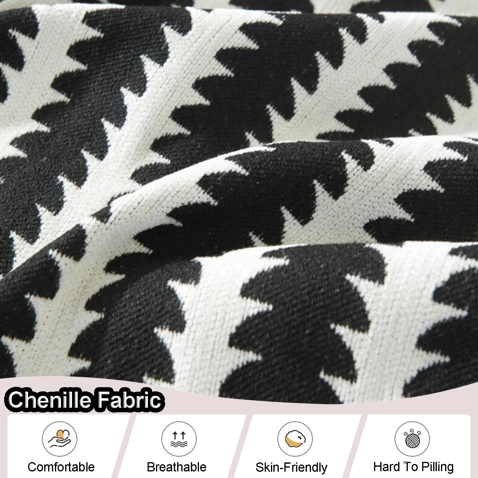 Plaid Ou Jeté De Canapé Lavable Housse De Canapé en Forme De L/U 1/2/3/4 Places Couverture De Canapé en Chenille Serviette De Canapé Universelle pour Chaise Et Lit(180X320cm,Black)
