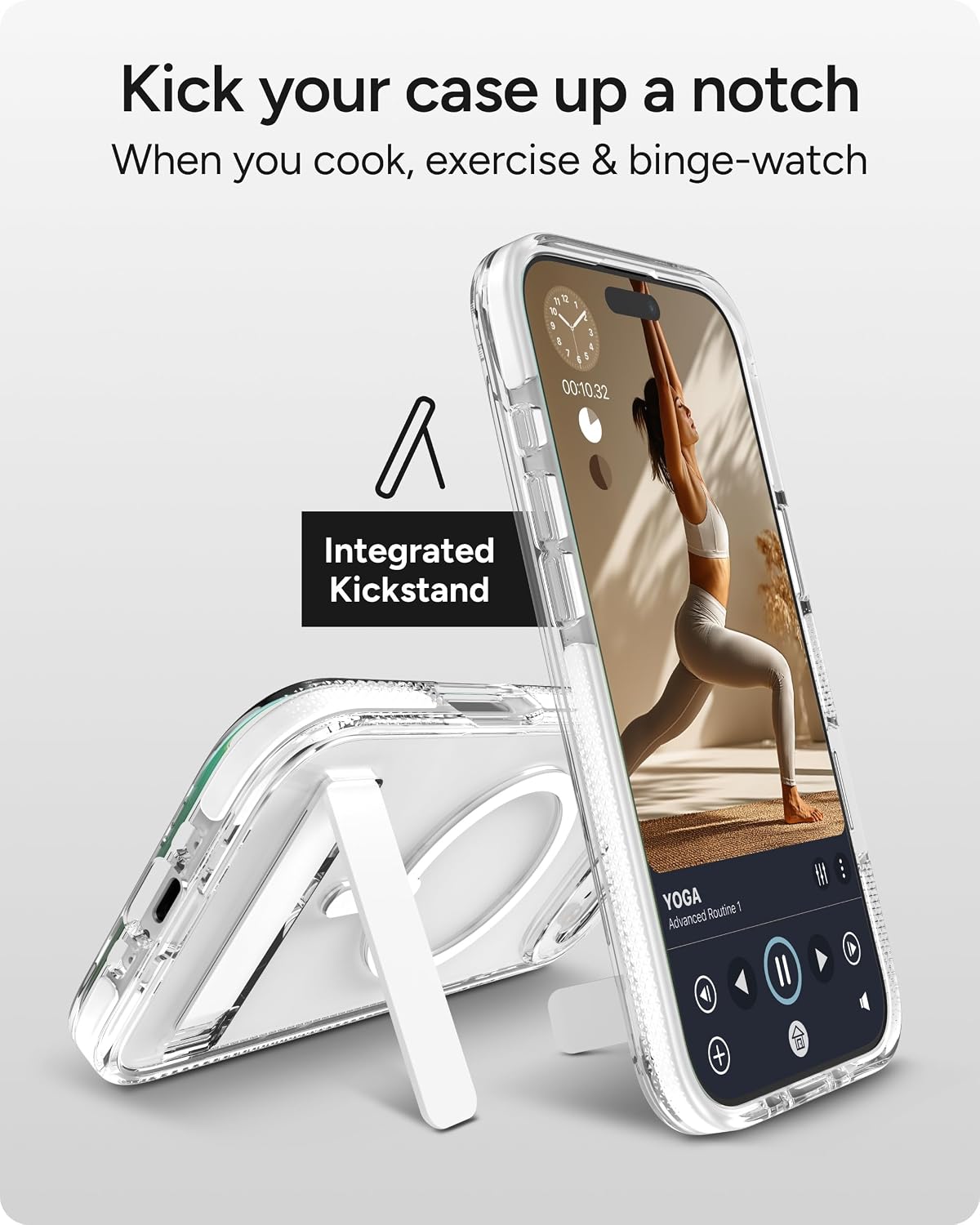 ZAGG Santa Cruz Snap Case with Kickstand for iPhone Air - White, Drop Protection (13ft/4m), MagSafe Charging Compatible, ClearGuard Anti-Yellowing Technology, Scratch Resistant Phone Case