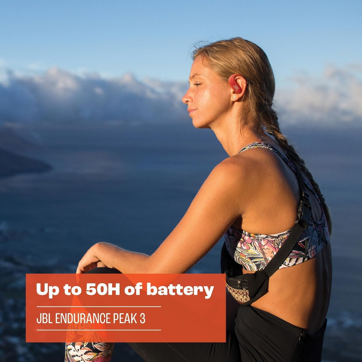 JBL Endurance Peak 3 Auricolari Wireless In-Ear, Cuffie Subacquee fino a 1,5 m per Attività Sportive, Waterproof IP68, con Tecnologia TalkThru e AmbientAware, fino a 50 h di Autonomia, Bianco