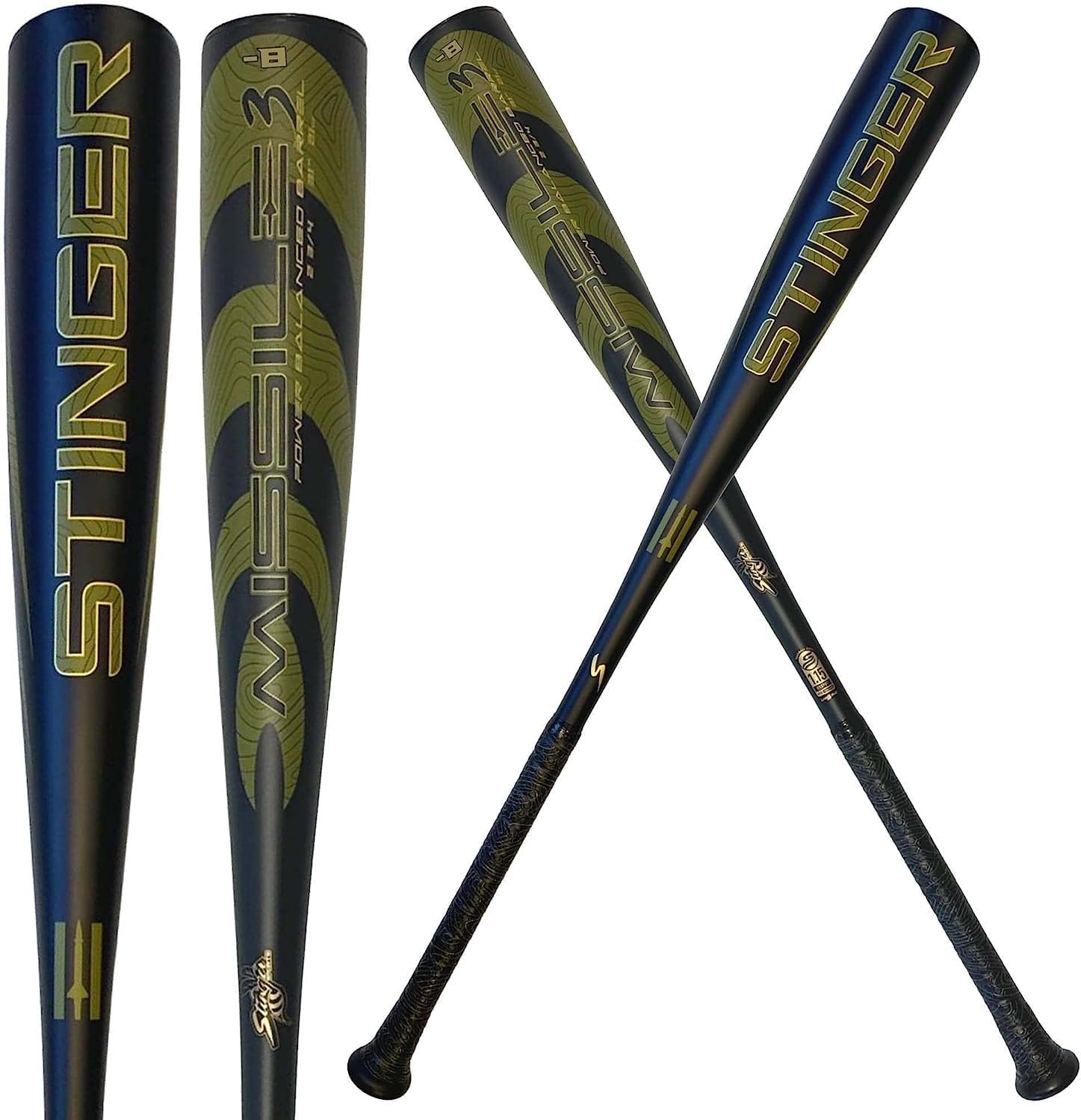 Stinger Missile 3 USSSA Baseball Bat Drop 10, 8, and 5 - Certified One-Piece Alloy Youth Baseball Bat - 2 3/4" Barrel