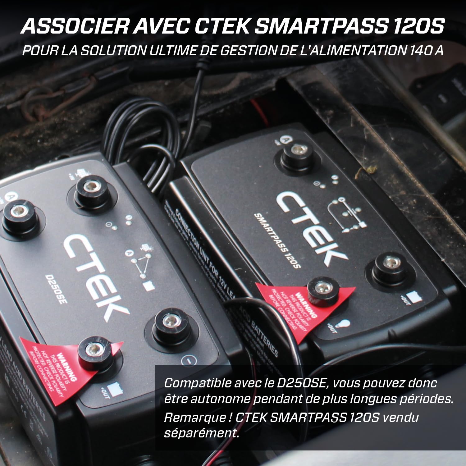CTEK D250SE Chargeur De Batterie 12V 20A pour Les Batteries De Démarrage Et De Service dans Les Véhicules Récréatifs, Les Camions Et Les 4x4, Chargeur De Batterie Solaire Et Mainteneur De Batterie