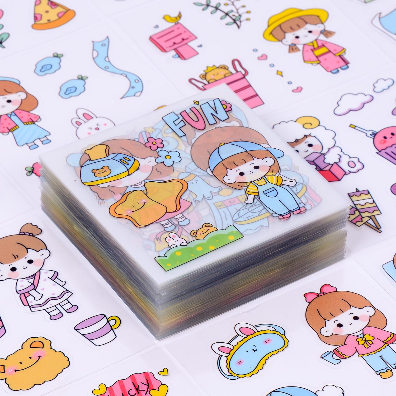Amazon.co.jp: コラージュ 素材 フレークシール 100枚 女の子 シール 
