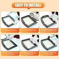 Vista 3 de Cemento para junta de puerta de estufa de leña, adhesivo resistente a altas temperaturas, material de silicona, negro, 3.5 onzas líquidas