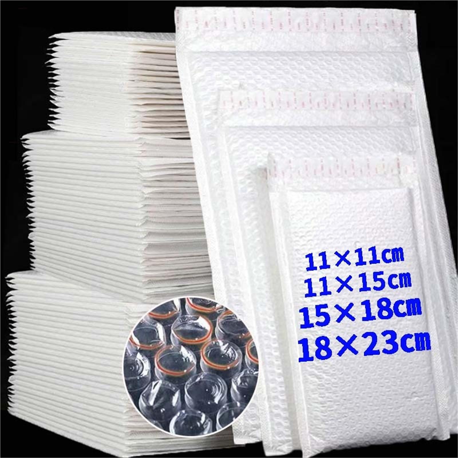 Buste multifunzionali autosigillanti for spedizioni aziendali da 100 pezzi a bolle di schiuma bianca for l'imballaggio buste spedizione for(11x15cm)