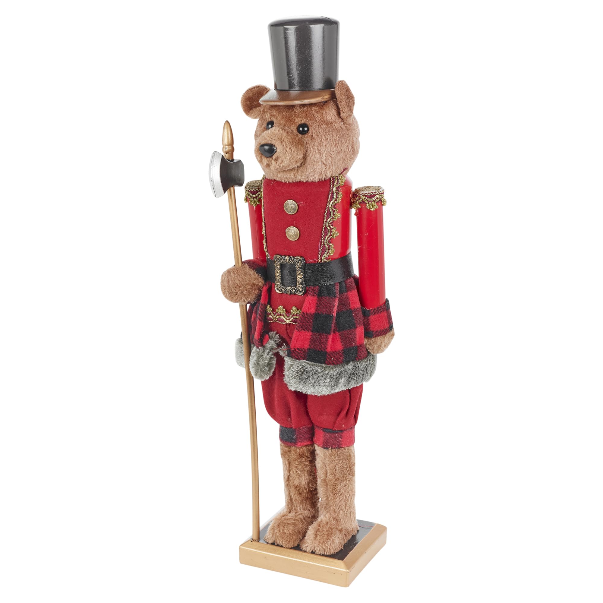 URBNLIVING Ours en peluche de luxe en fourrure Casse-noisette en uniforme Décoration Cadeau Décoration d'intérieur (60 cm)