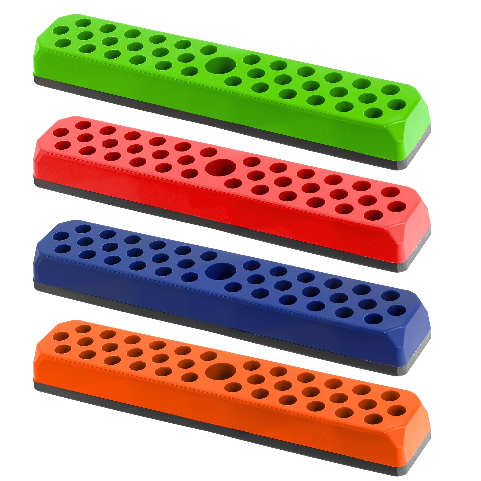 4 Pcs Magnetic Hex Bit Holders 1/4" Drill Bits Holder, 148 Holes Screwdriver Drill Bit Holder Tray with Magnetic Base, Hex Bits Organizer (4 Colors)