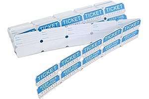 Ticket Master 500 Raffle Tickets for Raffles, Auctions, Sweepstakes, Events& Ticketing, Drawings, Class Reward