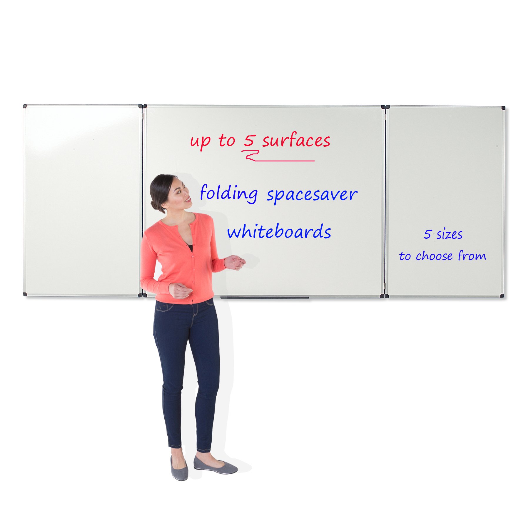 Wonderwall Locking Drywipe Non - Magnetic Confidential Whiteboard with Fixings and Pen Tray, 5 Sizes to Choose from - (H) 90x(W) 120cm (Opens to 90 x 240cm)