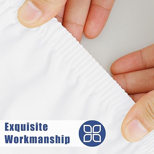 Miniatura 4 de Mantel Redondo de Spandex, Manteles Elásticos Ajustados Impermeables para Mesas de 45"-56", Cubierta de Mesa de Picnic Elástica Extensible Lavable