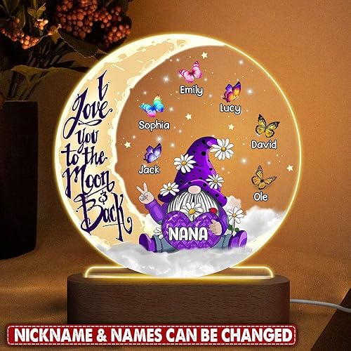 Miniatura 2 de Lovely POD Lámpara de noche personalizada para abuela y mamá, regalos personalizados para mamá, abuela, gnomo, abuela, mamá, ama, mariposa, niños a