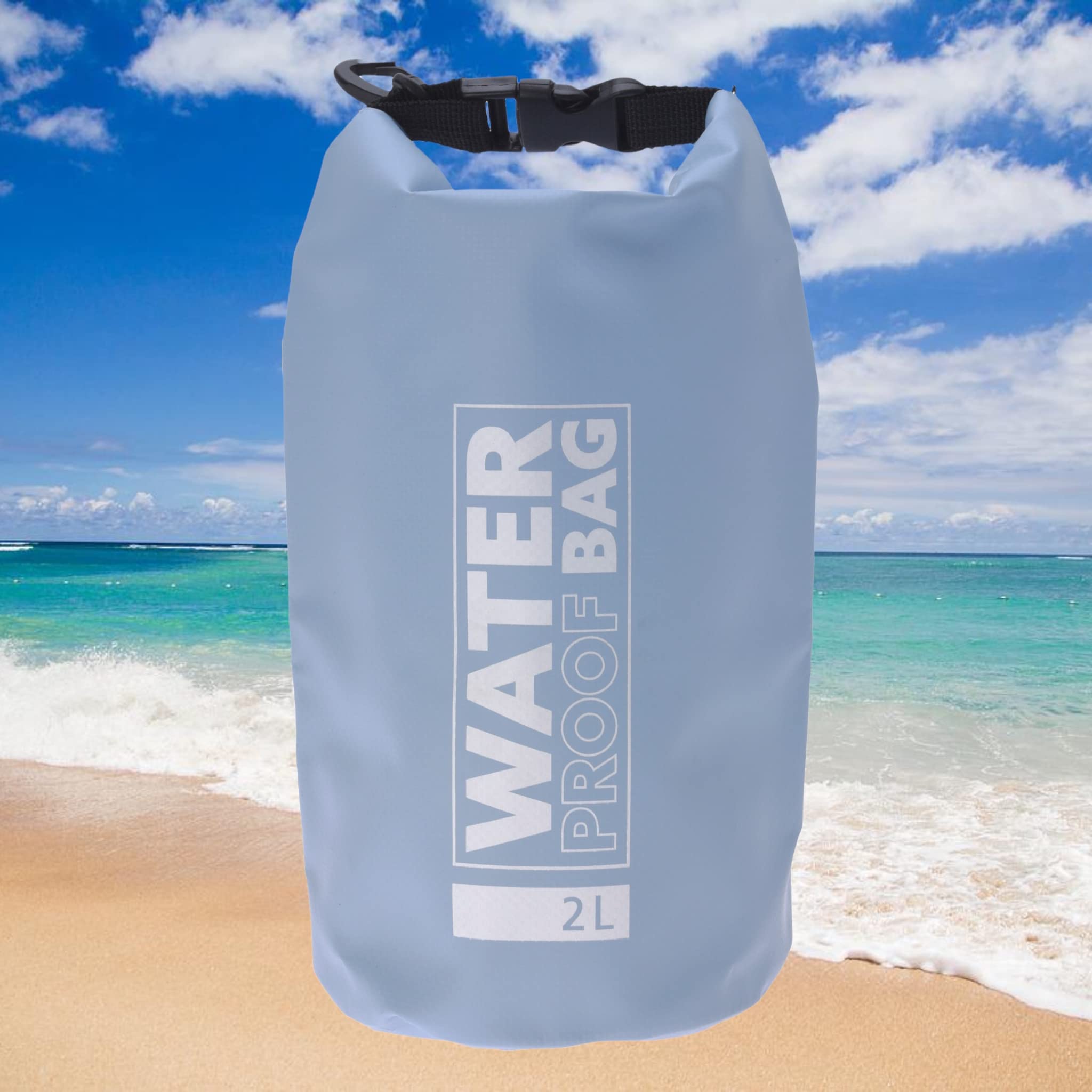 MIJOMA Sacchetto impermeabile essiccazione, esterni, protezione acqua, sporco, sabbia oggetti valore, spiaggia, vacanze, barca, campeggio, Azzurro