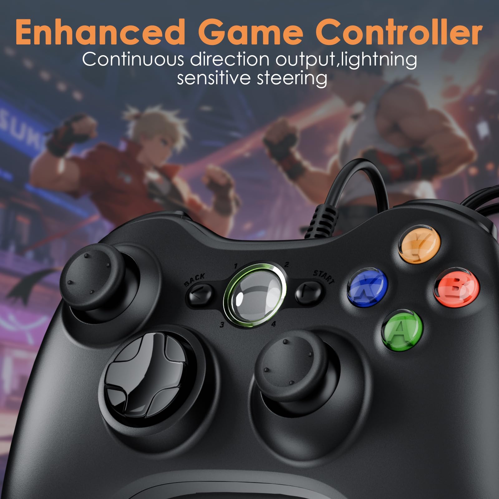 Gezimetie 2 Pack Manette Xbox PC Joystick, Xbox 360 de Connection USB - Double Vibration - Idéal pour Vos Sessions de Jeux sur PC (Windows7/8/8.1/10/11/XP/Vista)