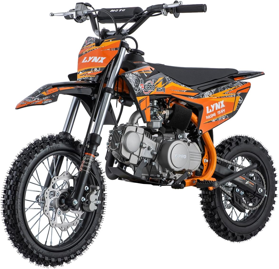 X-PRO X26 125cc Manual Clutch Dirt Bike Big Boys Pit Bike 125 Pitbike,Big 14"/12" Tires!(Red)