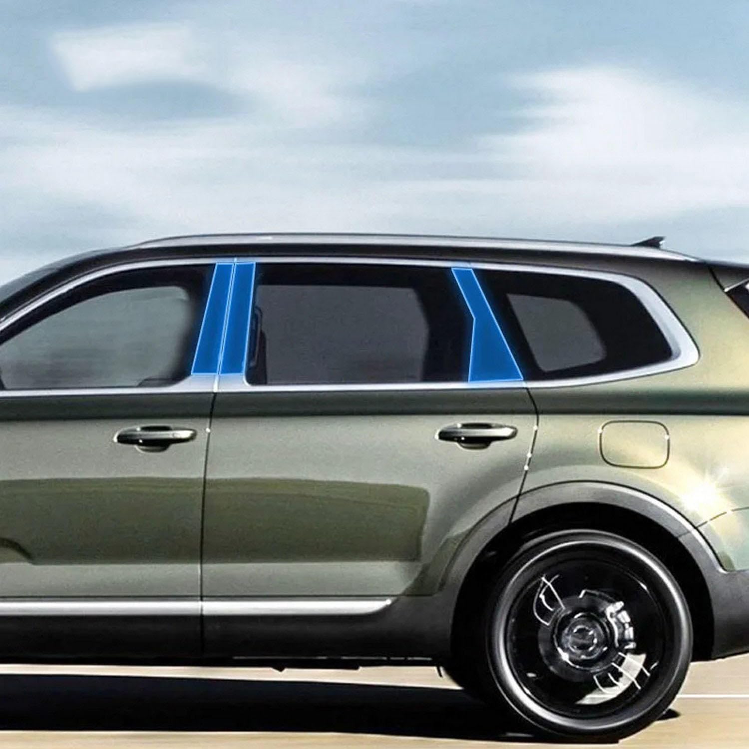 Film de reparation anti-rayures Kia Telluride pilier de fenetre de voiture exterieur