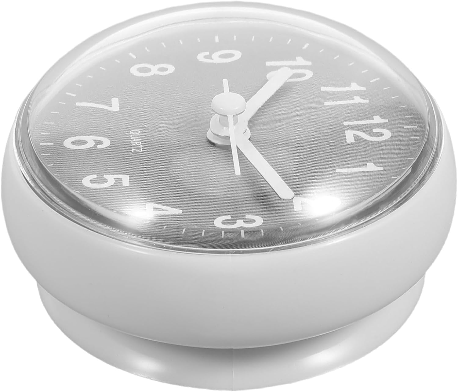 ibasenice Waterproof Bathroom Clock with Suction Cup, 3.2 Inch Analog Grey