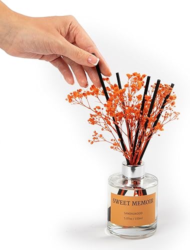 Miniatura 2 de Sweet Memoir Juego de difusor de varillas prémium con flores preservadas y palo de algodón sándalo, difusor de aceite aromático de 6.7 onzas para