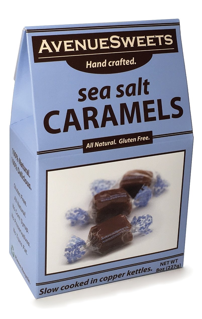 AvenueSweets - Handcrafted Individually Wrapped Soft Caramels - 3 x 8 oz Boxes - Trio