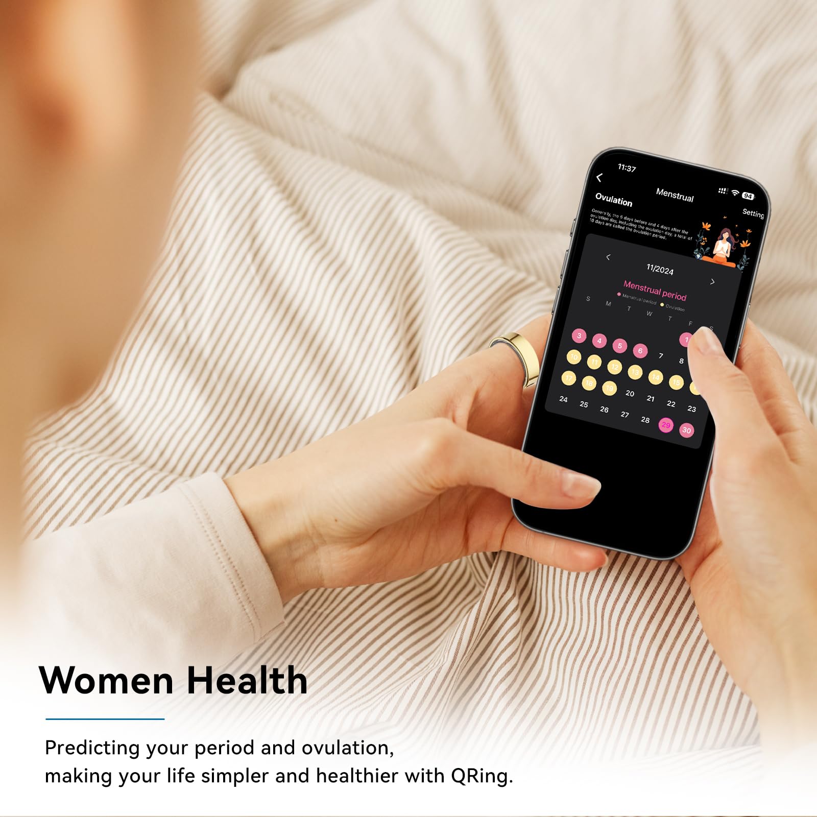 Smart Ring Health Tracker, anelli per la salute per donne e uomini, senza abbonamento, anelli per dormire a batteria a lunga durata, monitoraggio del fitness e del sonno, compatibile con