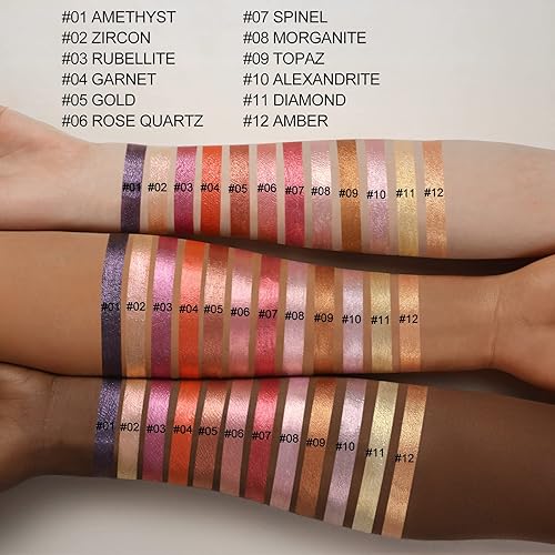 Miniatura 6 de FOCALLURE Lápiz labial líquido de camaleón metálico, brillo de labios con purpurina, acabado brillante, maquillaje de labios de copa antiadherente