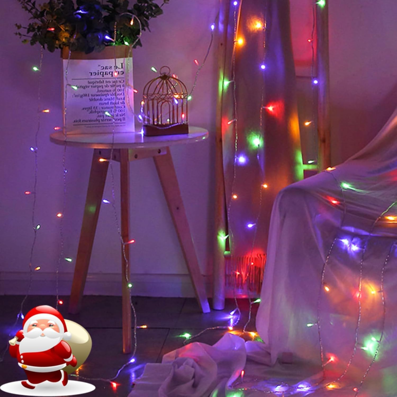 2 Stück Lichterkette Außen Strom 100m 800LED Bunt Lichterketten Innen mit Timer 8 Modi, IP44 Wasserdicht LED Lichterkette Weihnachtsbaum für Garten Balkon Party(Transparente Kabel)