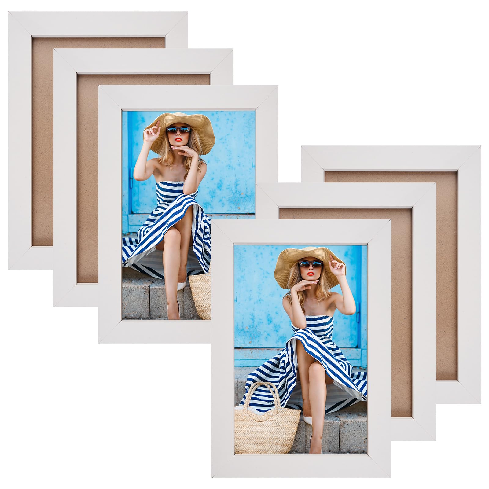 WIFTREY Cornici Bianche 12,7x17,8 Cm (5x7) – Set Da 18 Pezzi Per Parete O Tavolo, Portafoto Classici - 3