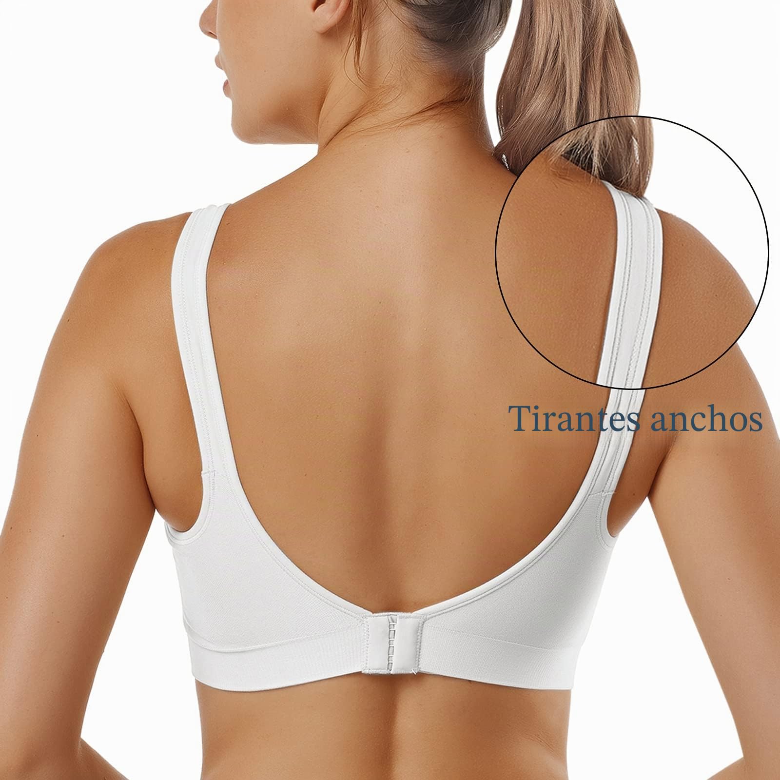 Vertvie Sujetador Deportivo Mujer 1/2/3 Piezas sin Aros con Almohadillas Sujetadores Cómodos para Diario Ejercicio Yoga Dormir(B-Negro+Blanco,XL)