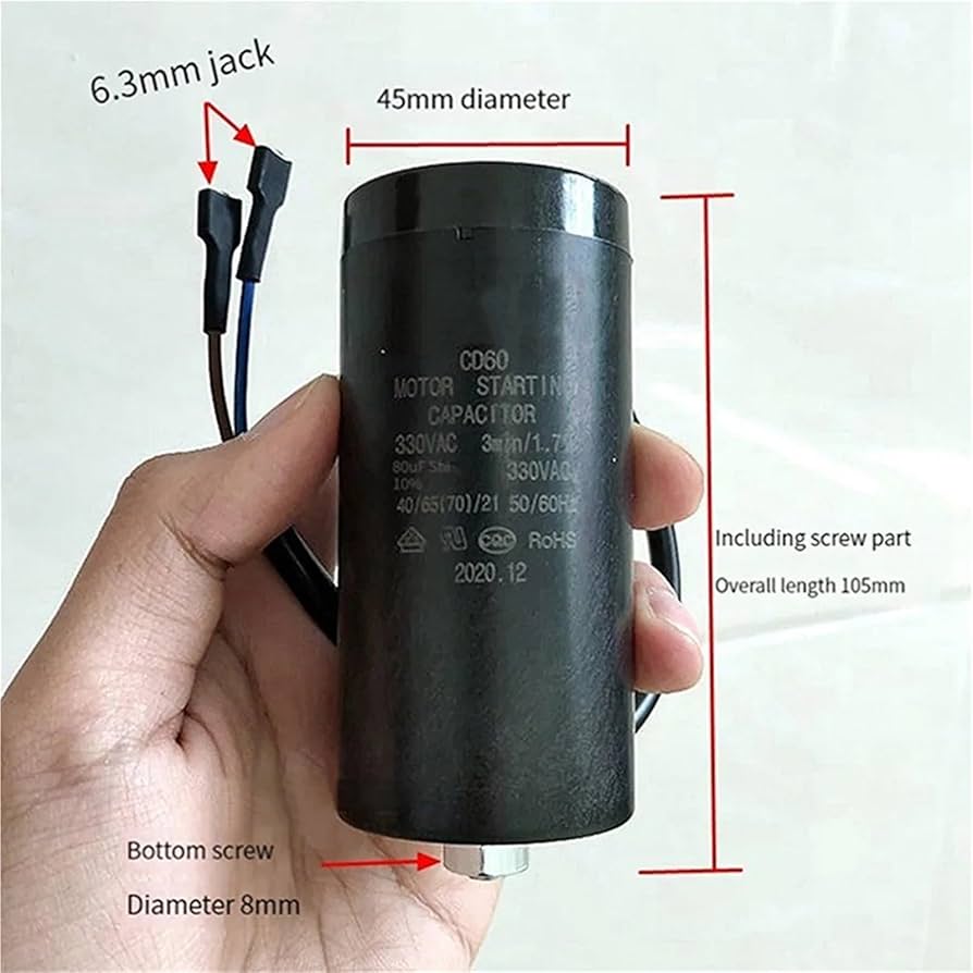 Replacement 330V 80uf Compressor Starting Capacitor CD60/ 1