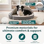 Furhaven Pet Lit de chien - Coudre rond orthopédique Nid Faux Sheepskin Snuggery Blanket Burrow Pet Bed w/Cover amovible pour chiens & Chats, Espresso, 26-Inch, Sherpa Espresso, 26" Base (95308031)