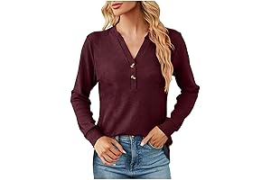 Women's Cyber Monday Deals 2021: Notch V Neck Top