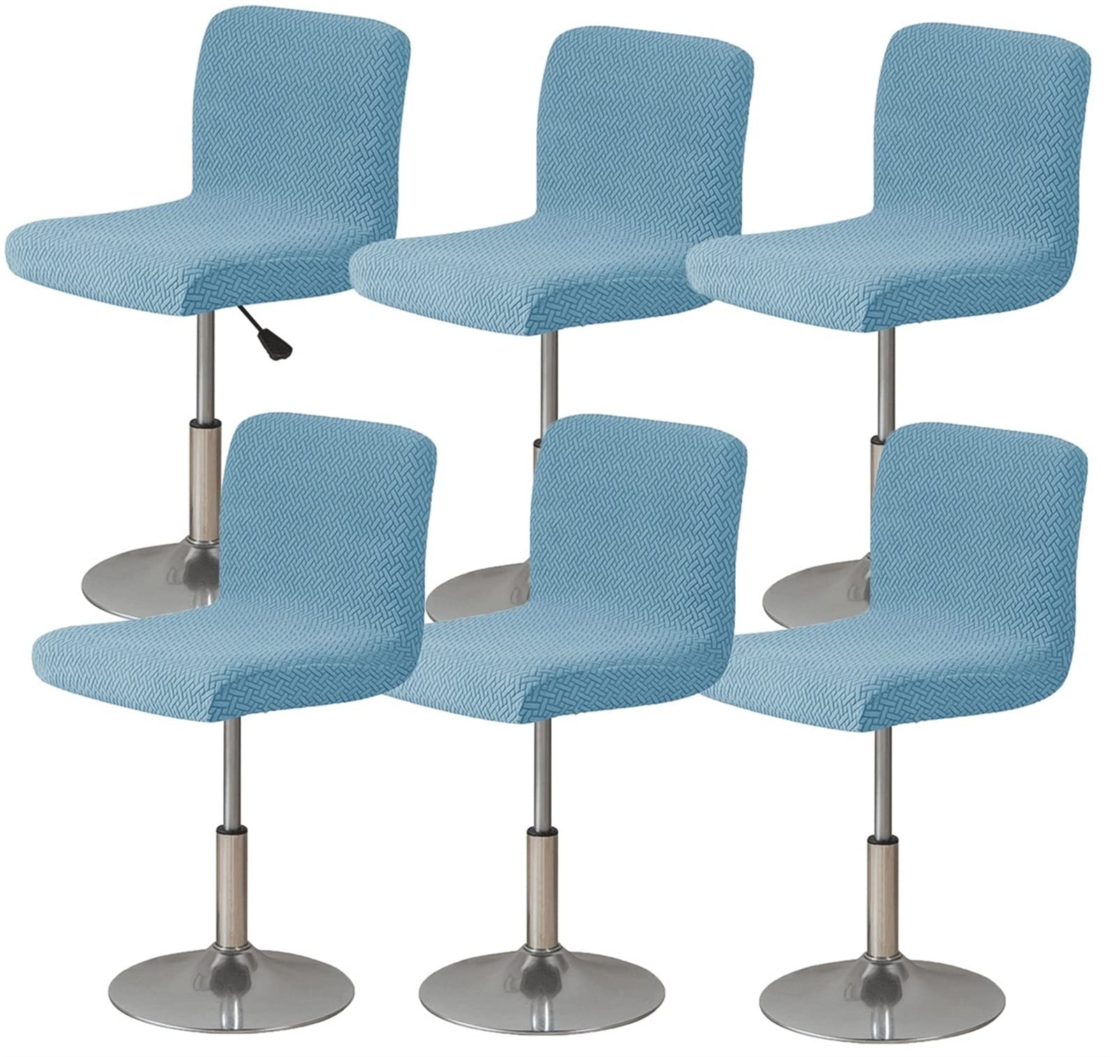 Coprisedie Per Sgabelli Da Bar Con Schienale - Set Da 4 Pezzi, Tessuto Elasticizzato - Foto 3