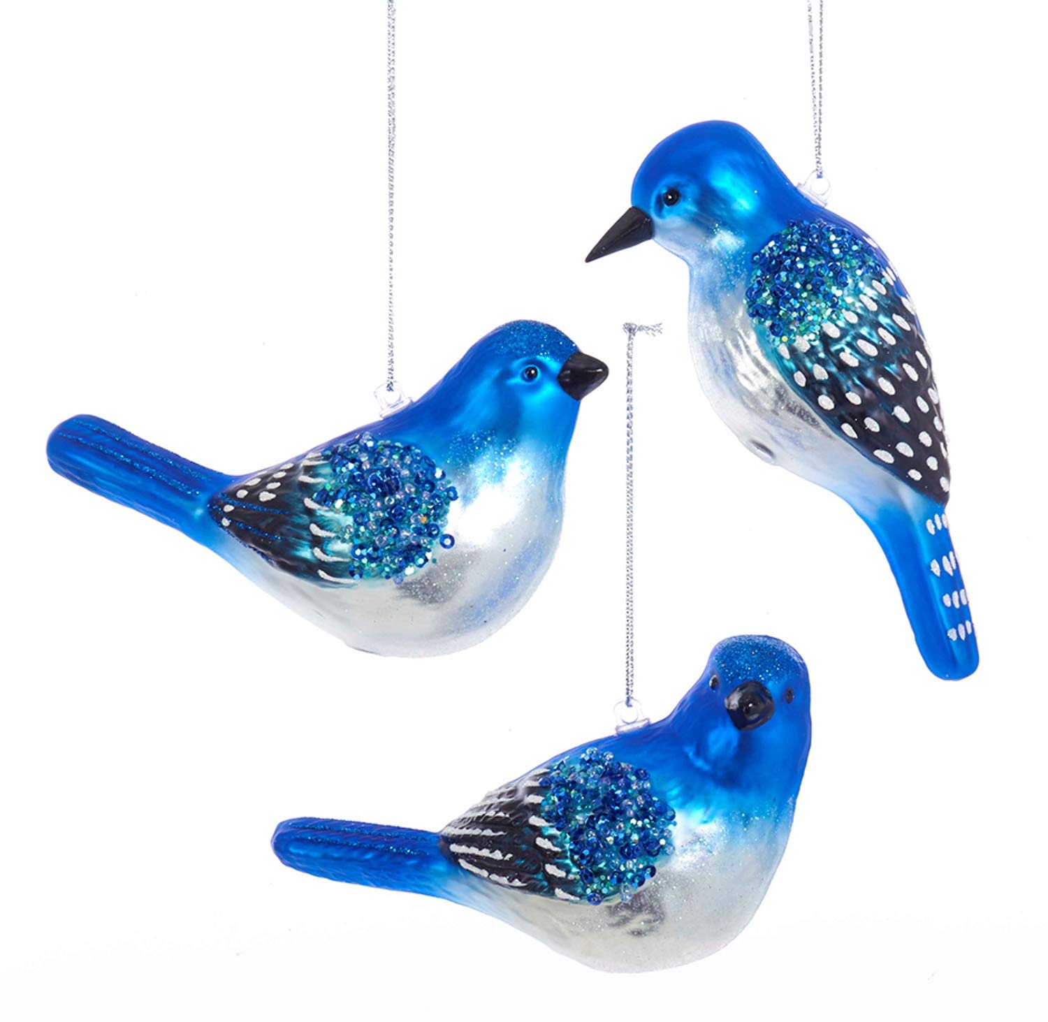 Oiseaux du bonheur en verre Kurt Adler lot de 3 pour un Noël serein et magique