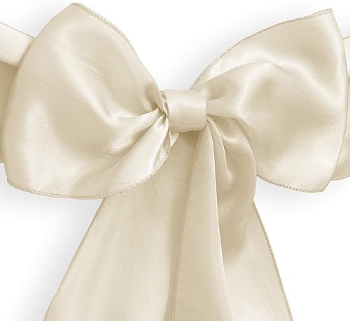 Miniatura 2 de Banda  lazo Lann's Linens para funda de silla de elegante satén, para bodas o fiestas, banda con lazo para el respaldo de la silla